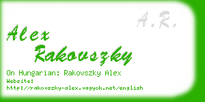 alex rakovszky business card